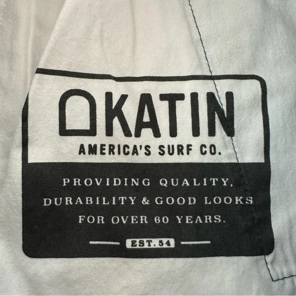 Katin Mens Small Dark Green‎ Cotton Pull On Shorts Surfing Casual Summer 8”